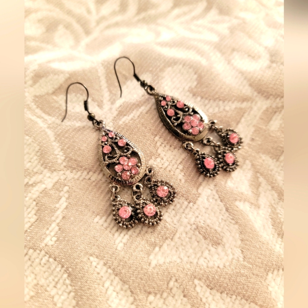 Pink Chandelier Earrings